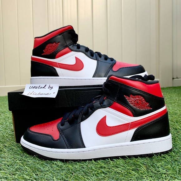 Jordan Other - Nike air Jordan 1 mid black fire red shoes